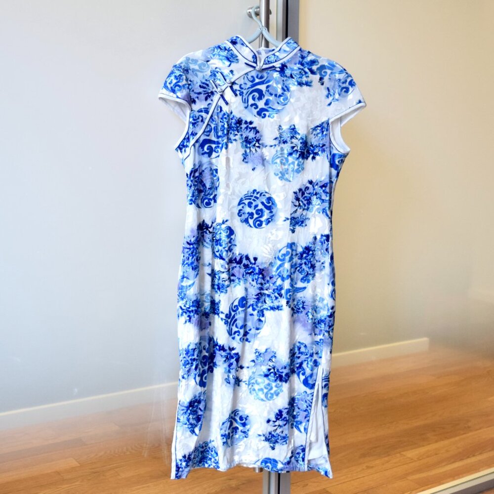 Blue and White Porcelain Style Flora Qipao Dress - Chinese Cheongsam